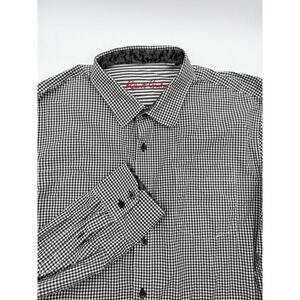 Robert Graham Mens Classic Fit Black Plaid Gingham Long Sleeve Shirt Size 2XL